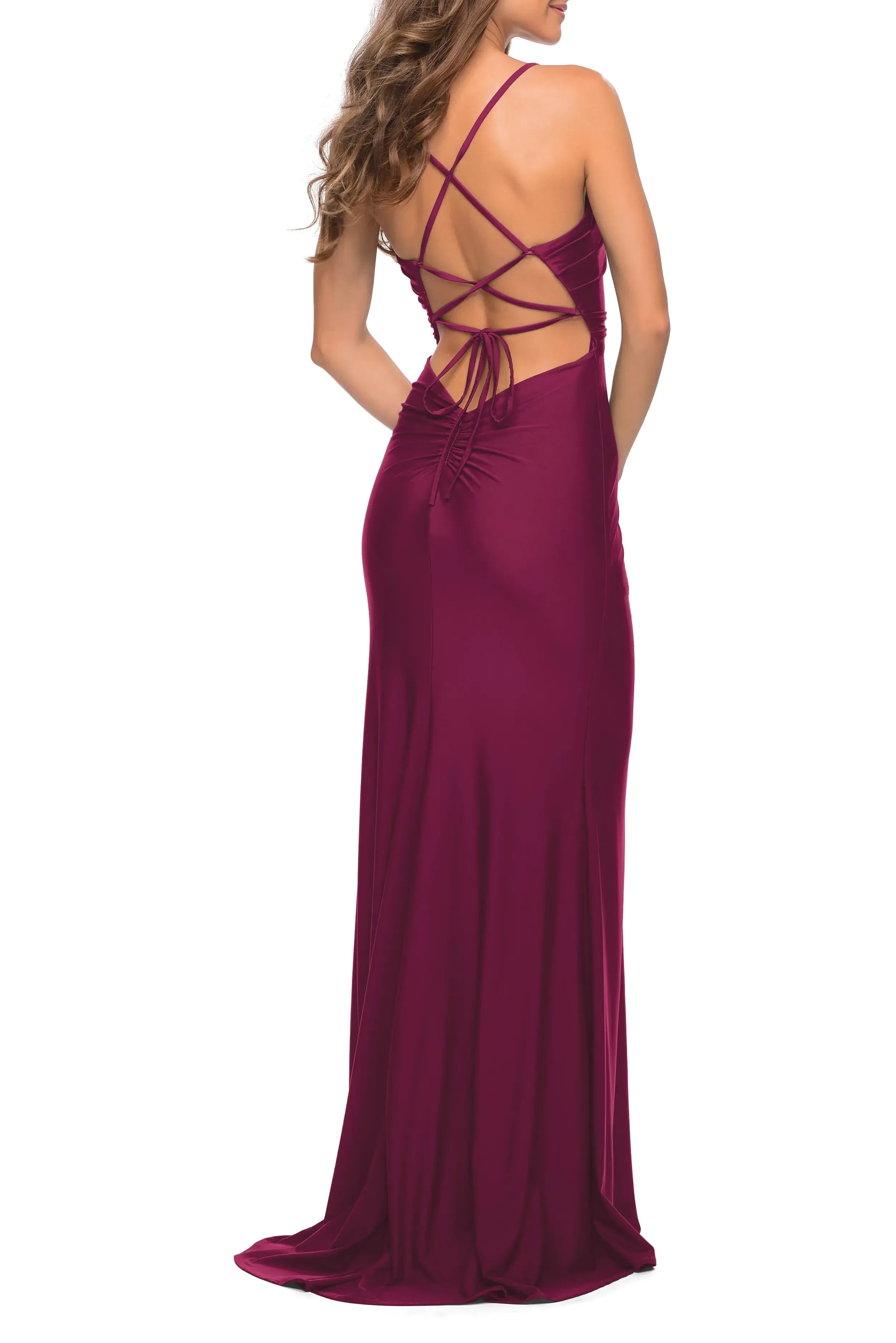 Graceful Sheath Square Neck Sleeveless Crisscross Back Floor Length Evening Dress