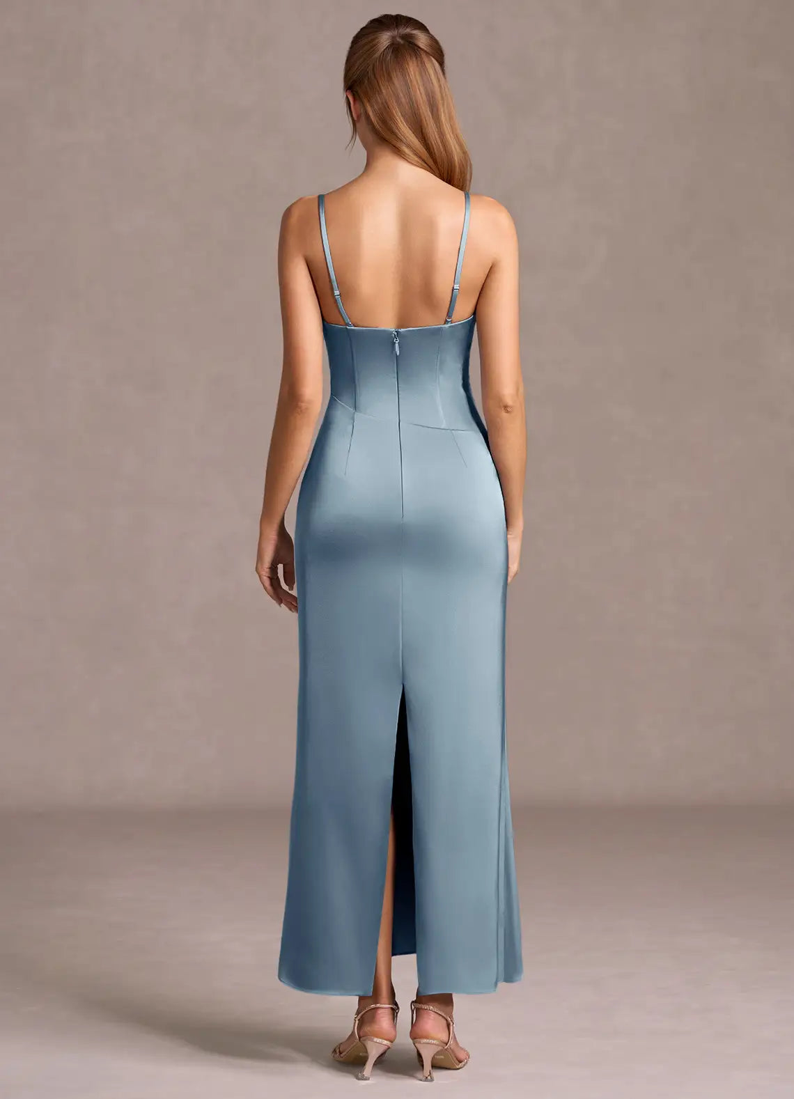 Graceful Sheath Sweetheart Convertible Strapless Sleeveless Open Back Midi Length For Ladies Prom Dress