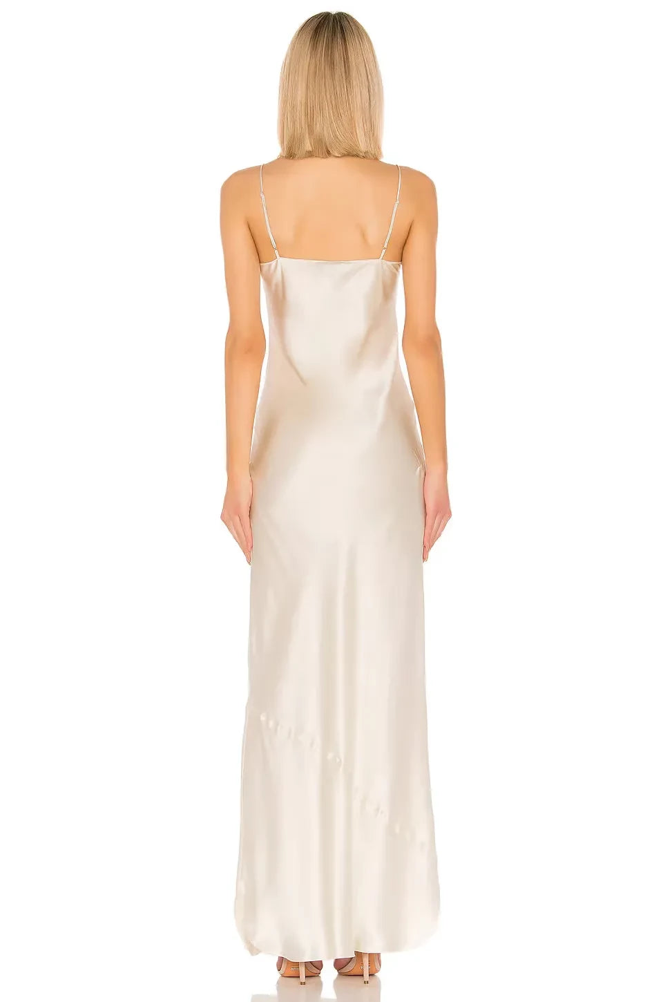 Graceful Sheath V Neck Sleeveless Open Back Floor Length Evening Dress