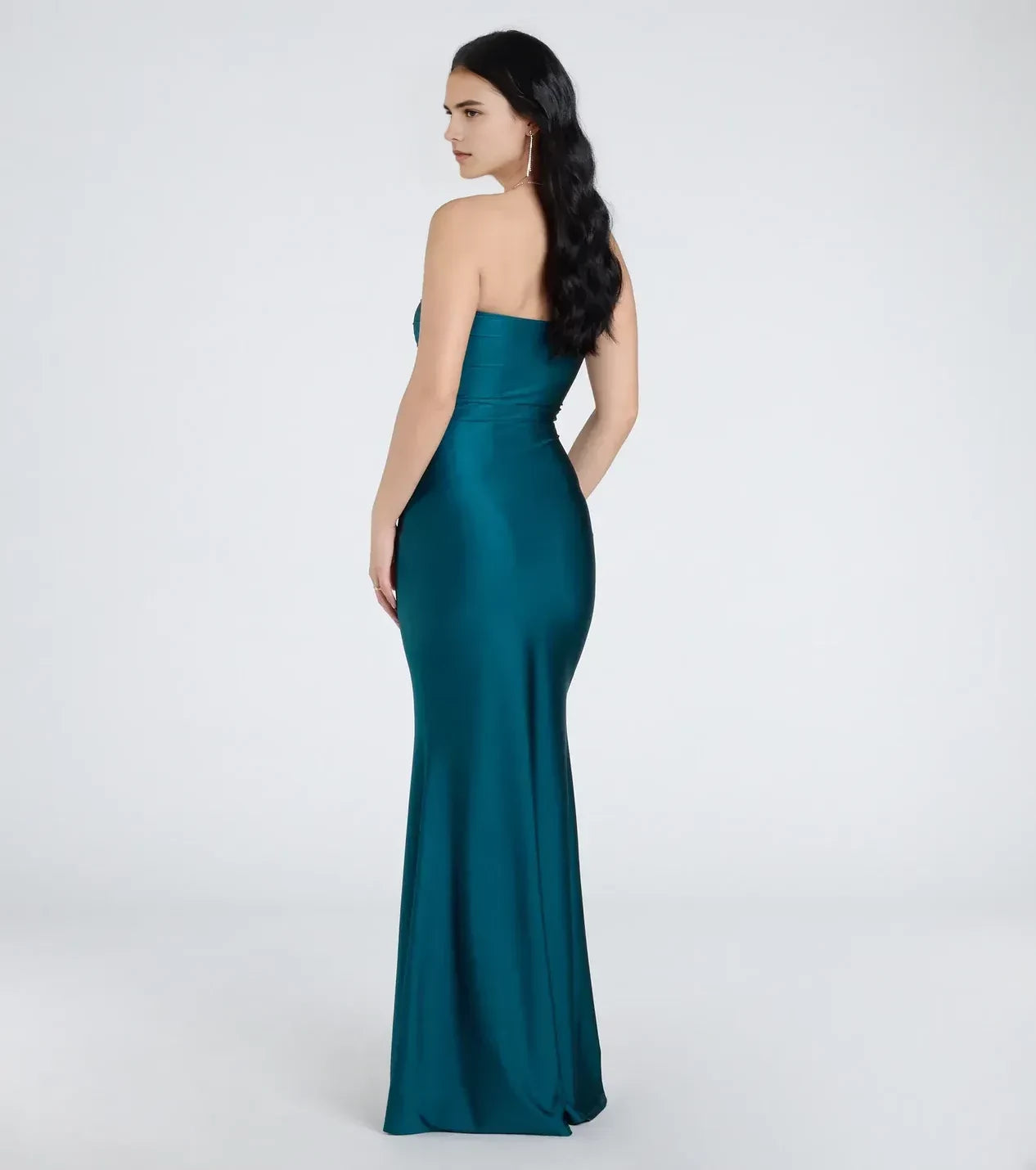 Graceful Trumpet Strapless Sleeveless Zipper Back Floor Length Prom Dress