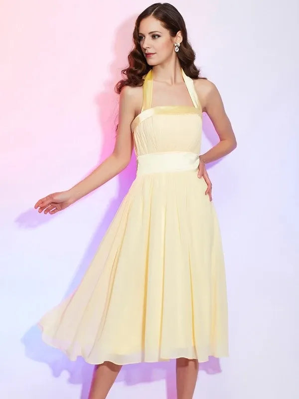 Satin Strapless Sleeveless Knee-Length With Layers Party Dresses Evening Dresses