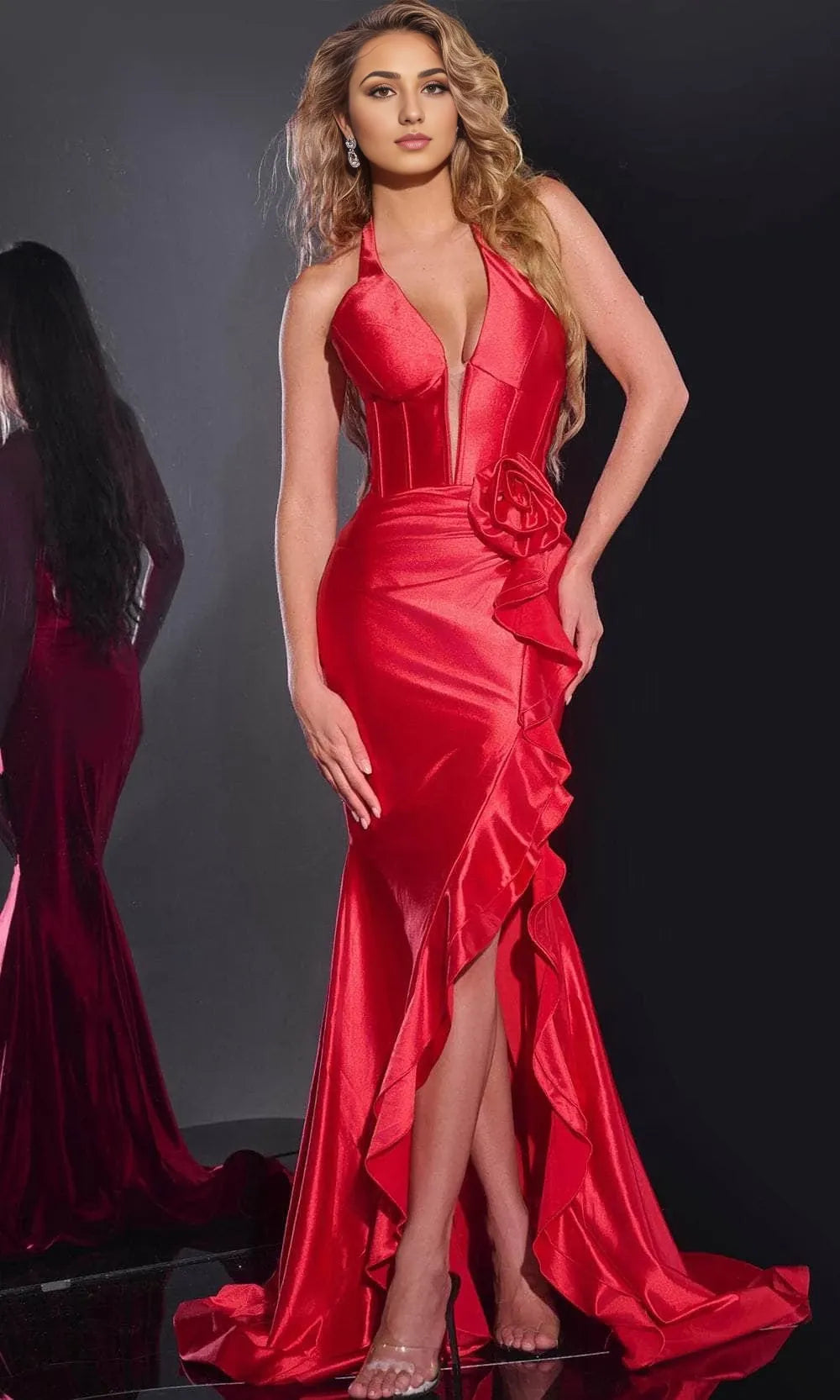 Halter Sleeveless Mermaid Trendy Off the shoulder Floor length Prom Dress Hot Sale For Women