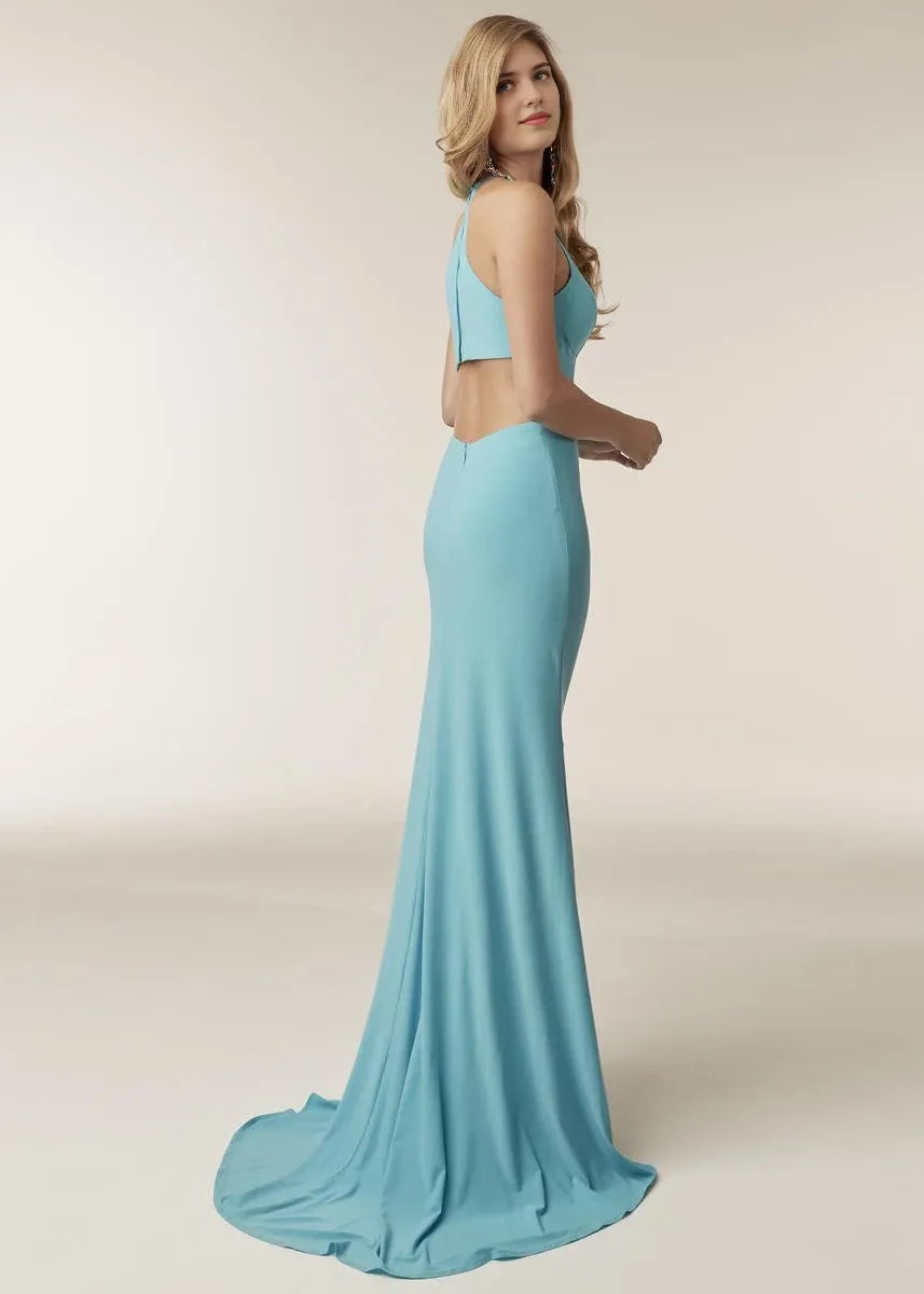 Halter Sleeveless Sheath Classic Off the shoulder Floor Length Prom Dress Hot Sale For Ladies