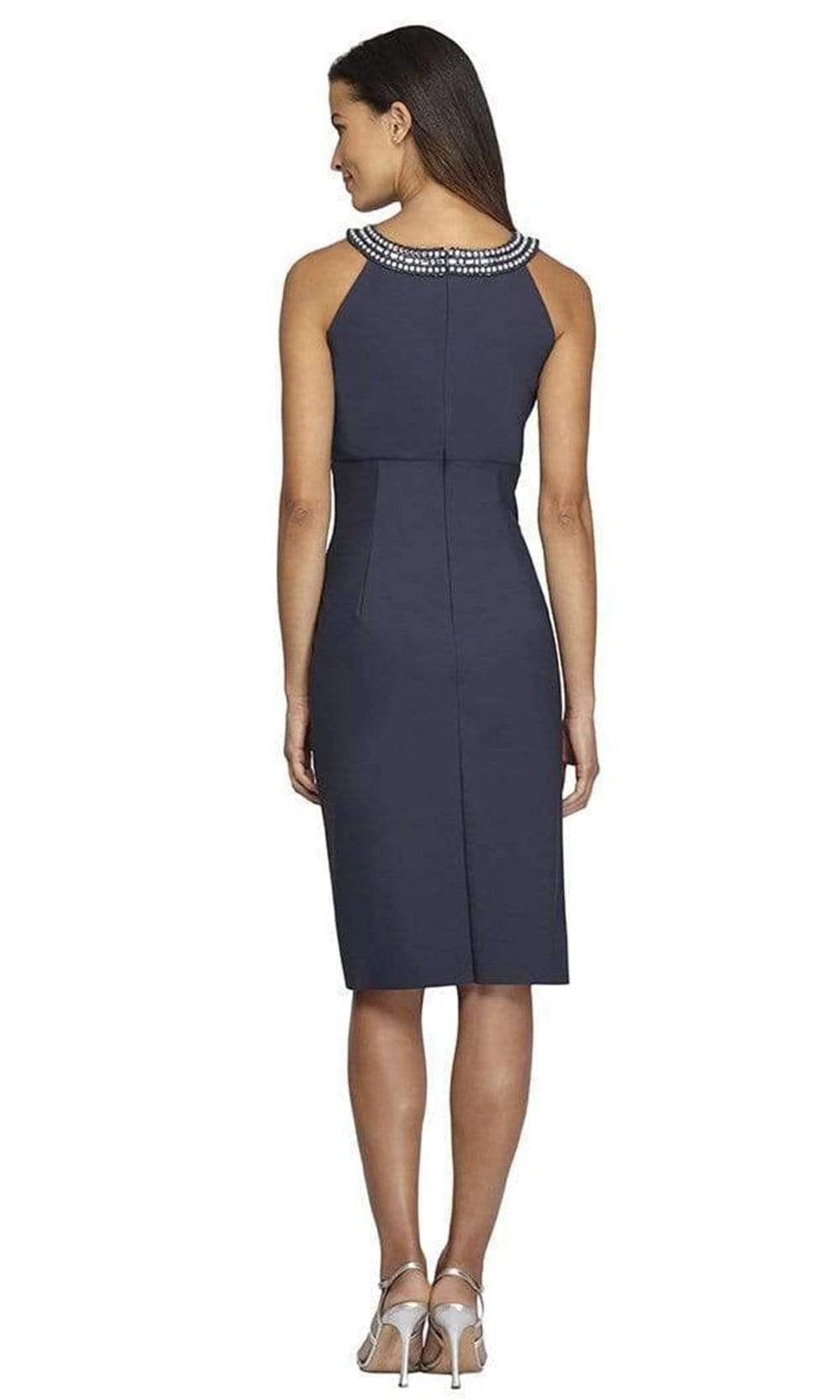 Halter Sleeveless Sheath Vintage Off the shoulder Knee Length Prom Dress Hot Sale For Adults