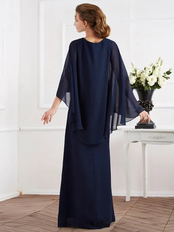 High Neck Sleeveless Chiffon Floor-Length With Beading Mother of the Bride Dresses