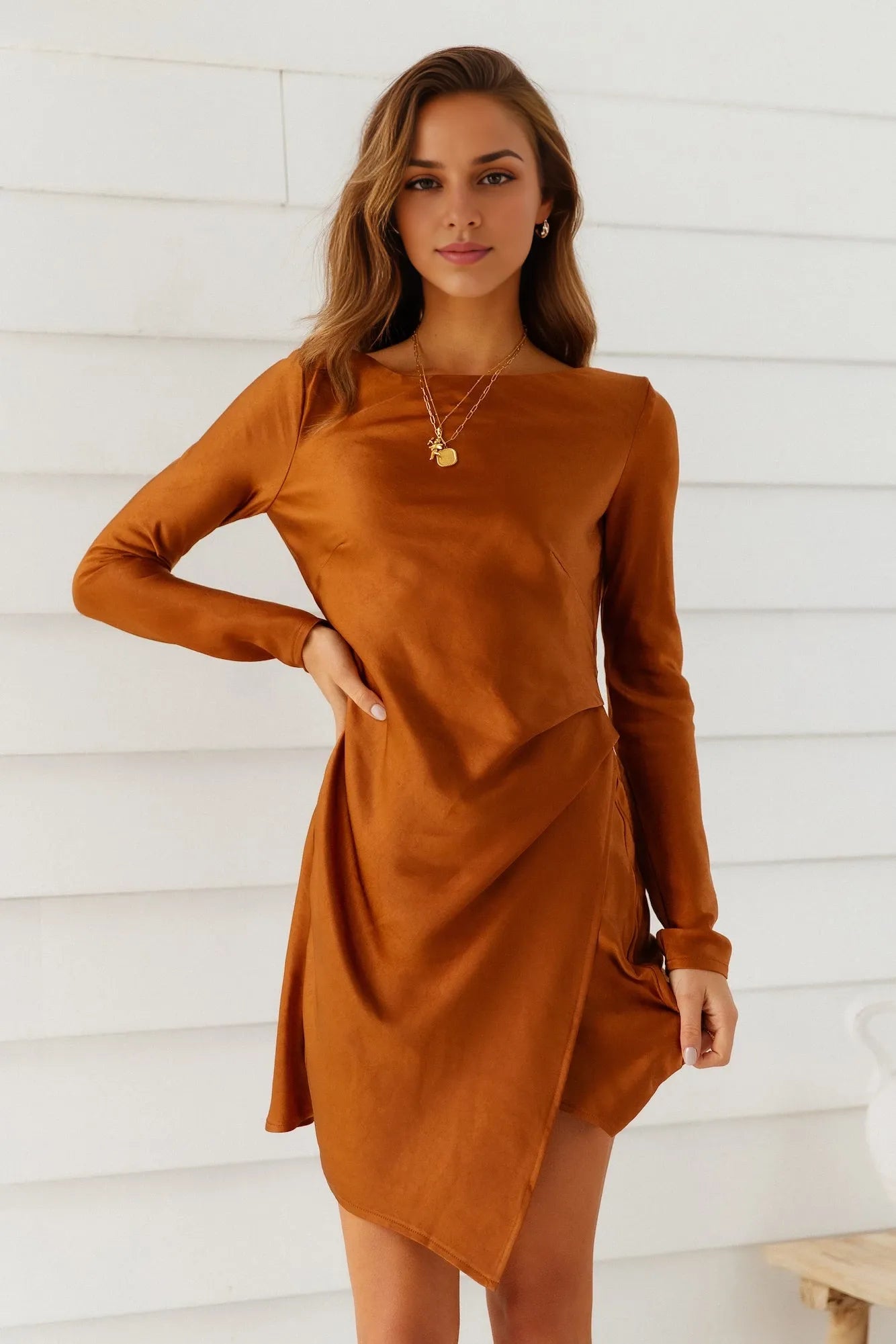 High Neck Long Sleeves Sheath Fashion Off the shoulder Short Prom Dress Hot Sale For Adults