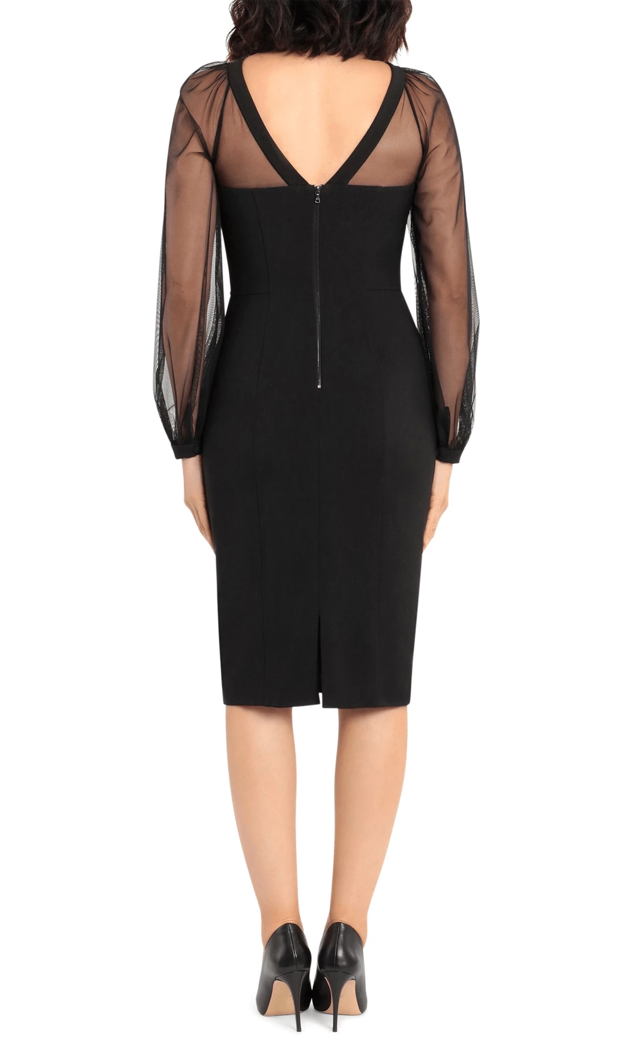 Illusion Long Sleeves Sheath Tight Knee Length Prom Dress Hot Sale For Ladies