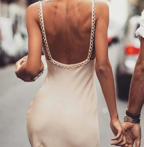 Ivory Spaghetti Straps Backless Long Sleeveless Off-the-shoulder Prom Dress Party Dress Cocktail Dress Homecoming Dress Evening Dress
