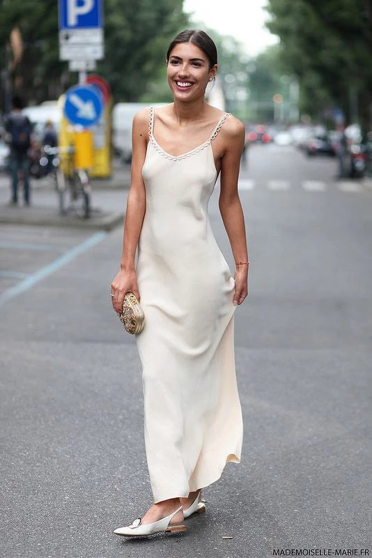 Ivory Spaghetti Straps Backless Long Sleeveless Off-the-shoulder Prom Dress Party Dress Cocktail Dress Homecoming Dress Evening Dress