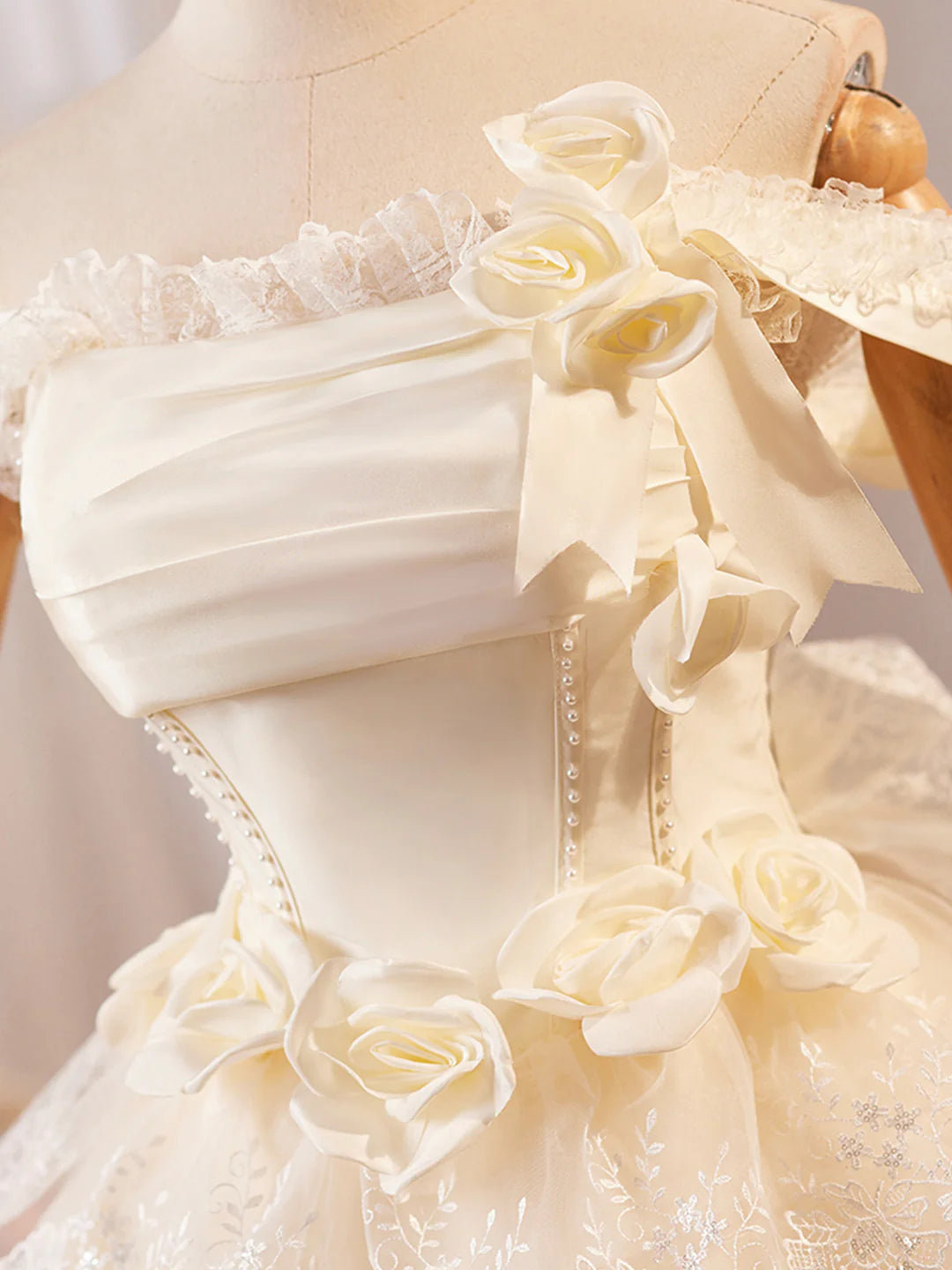 Lace Layer Champagne Knee Length Prom Dress Off the Shoulder Evening Party Dress Homecoming Dresses