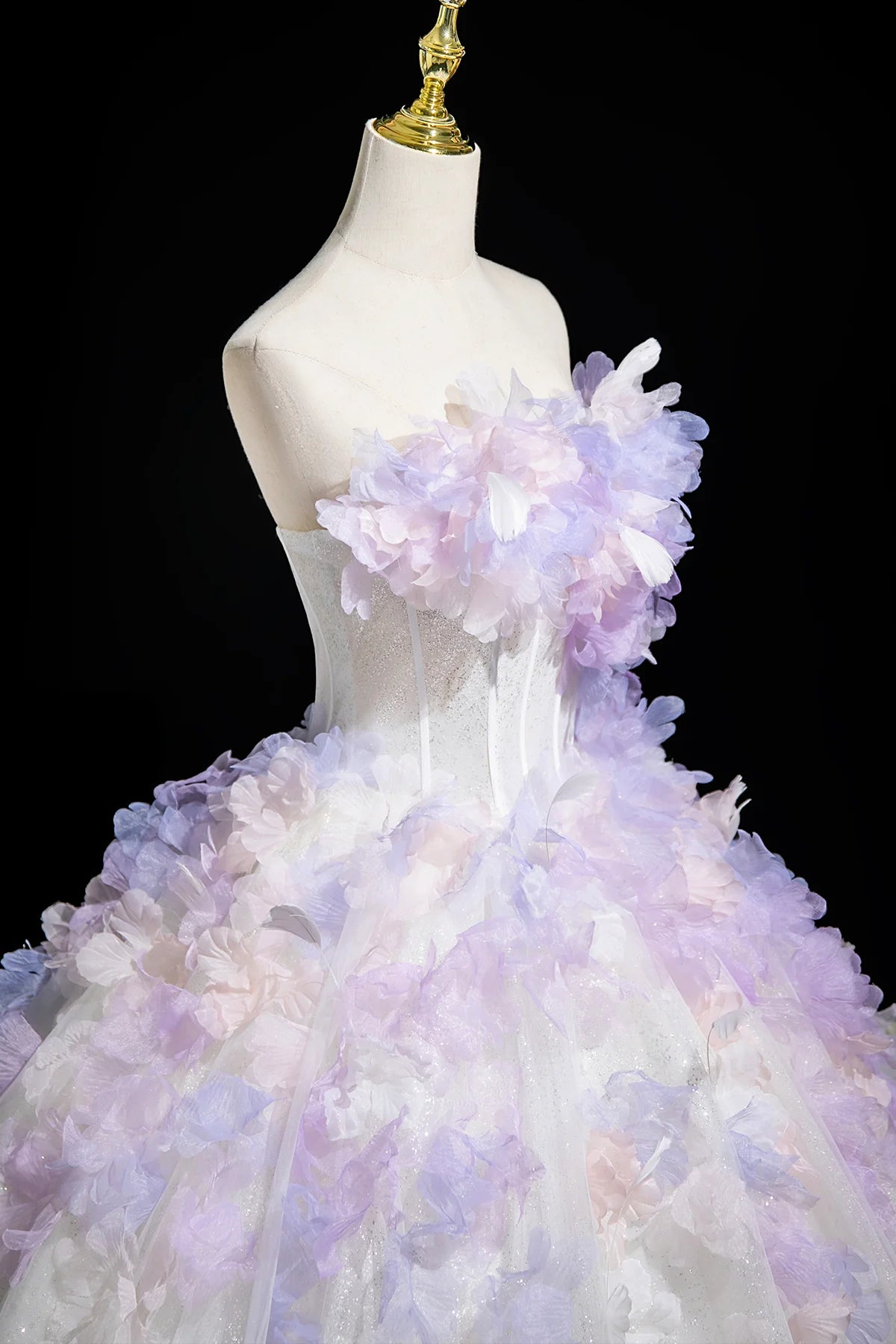 Lavender Appliques White Tulle Long Prom Dress Beautiful Fairy Party Dress Wedding Dresses
