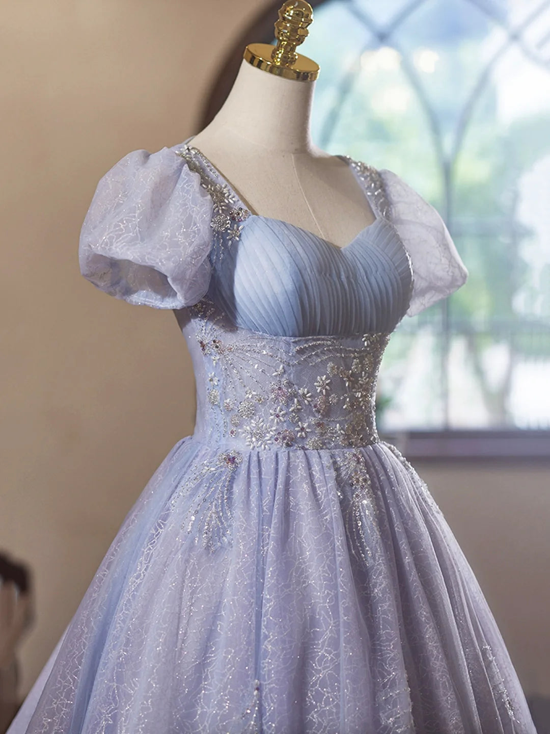 Light Purple Tulle Knee length Short Sleeves Homecoming Dress Beautiful Knee Length Prom Party Dress Homecoming Dresses