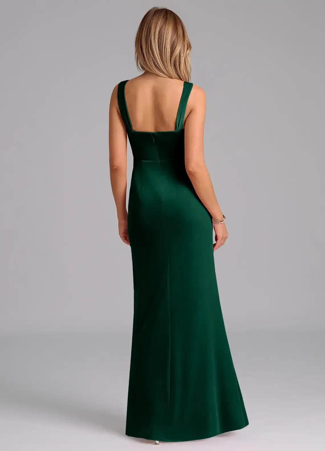 Lovely Sheath Sweetheart Neck Sleeveless Open Back Floor Length Bridesmaid Dress