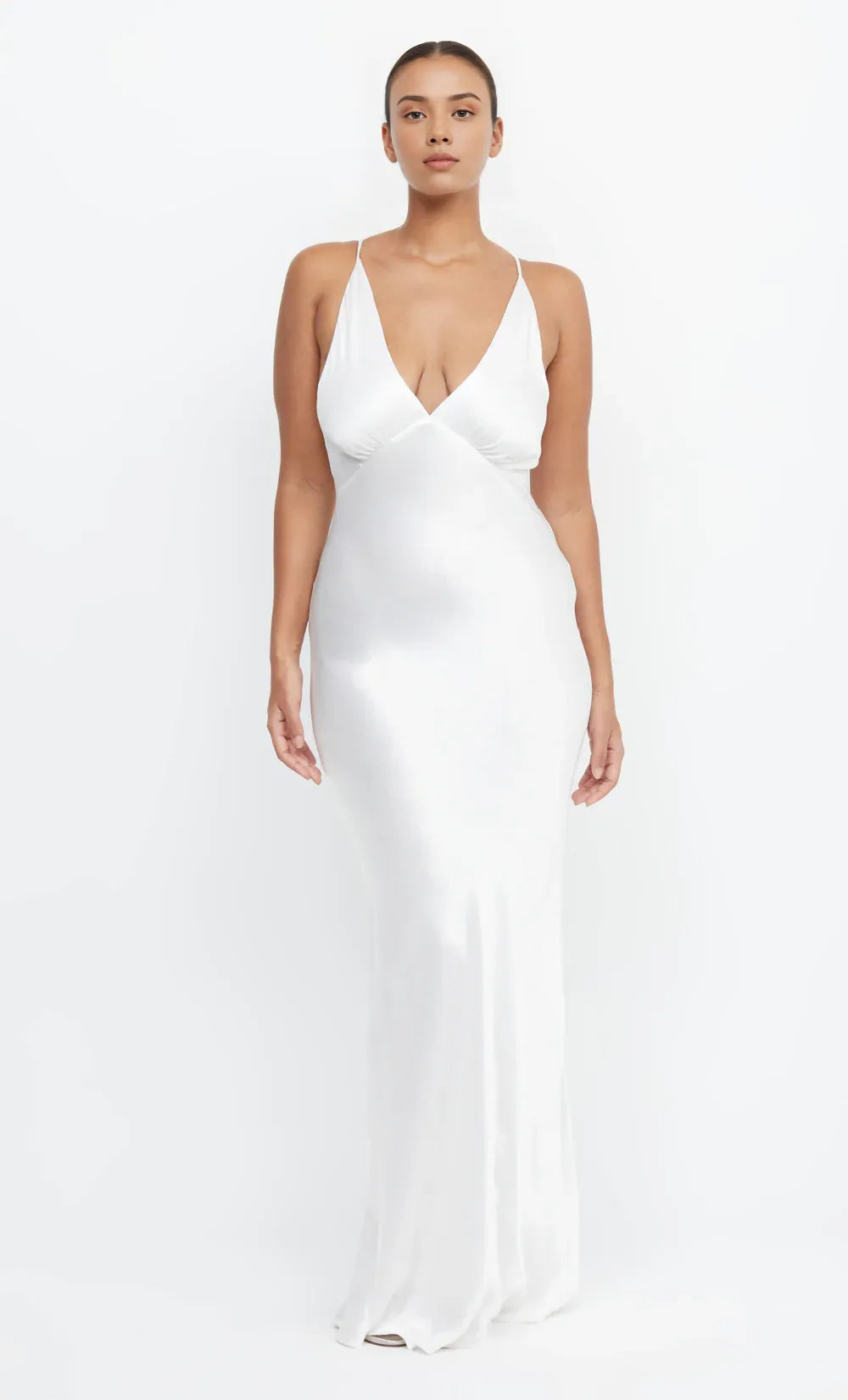 Luminous Sheath V Neck Spaghetti Strap Open Back Floor Length For Women Prom Dress