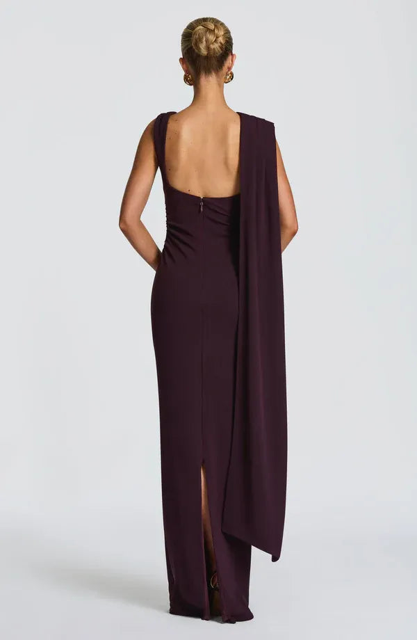 Lush Mermaid Off Shoulder Drape Sleeve Open Back Floor Length For Sale Evening Dress ﻿