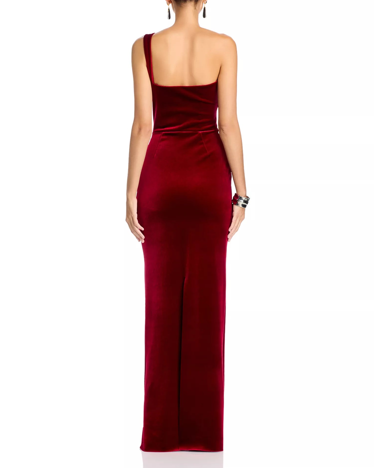 Lush Sheath Sweetheart One Shoulder Ruched Accent Open Back Floor Length For Ladies Prom Dress