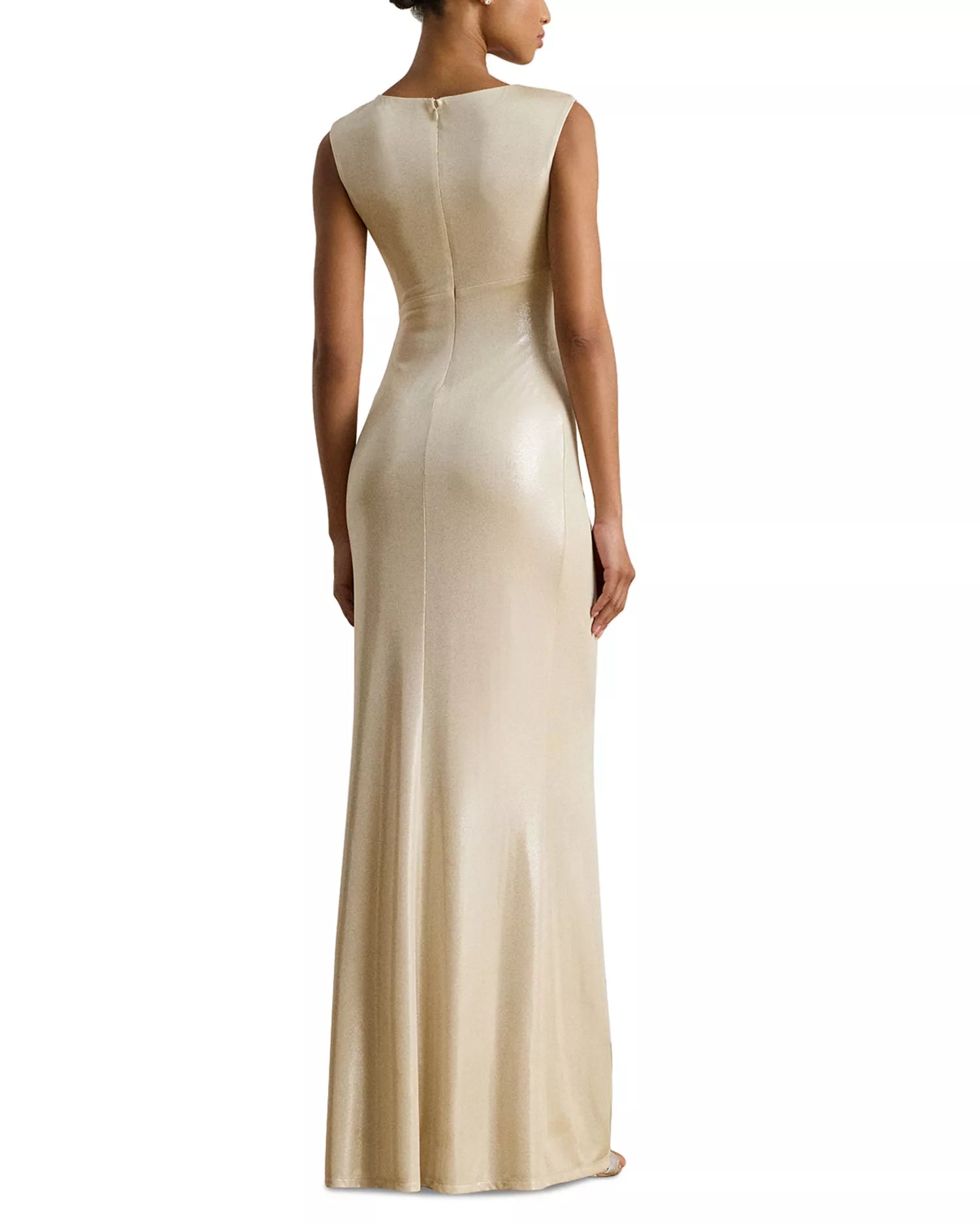Lustrous Sheath Boat Neck Sleeveless Scoop Back Floor Length For Ladies Prom Dress