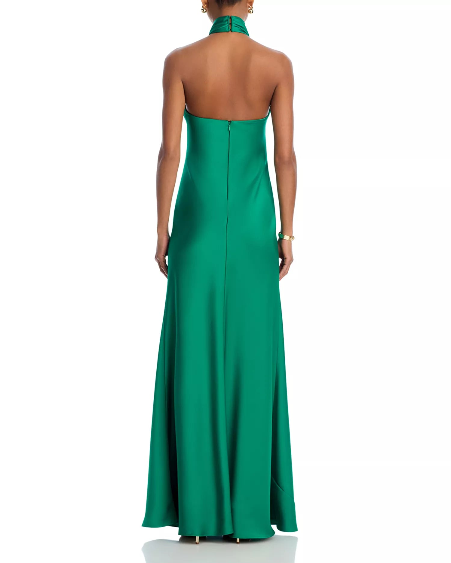 Lustrous Sheath Halter Neck Sleeveless Open Back Floor Length For Ladies Prom Dress