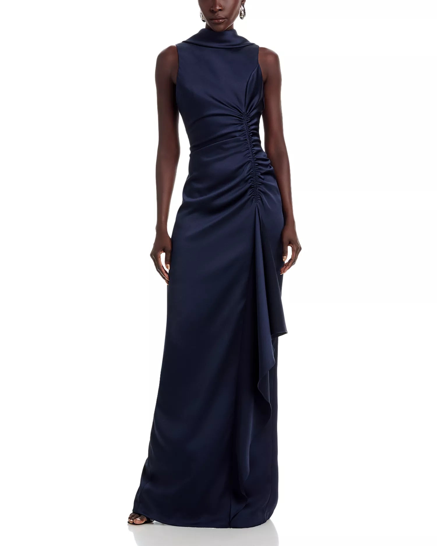 Lustrous Sheath High Neck Sleeveless V Back Floor Length For Ladies Prom Dress