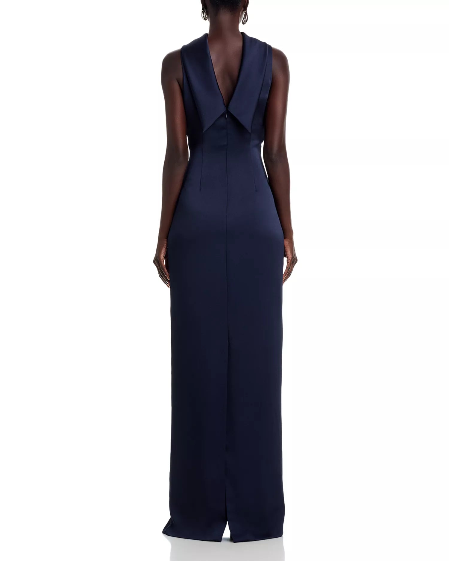 Lustrous Sheath High Neck Sleeveless V Back Floor Length For Ladies Prom Dress