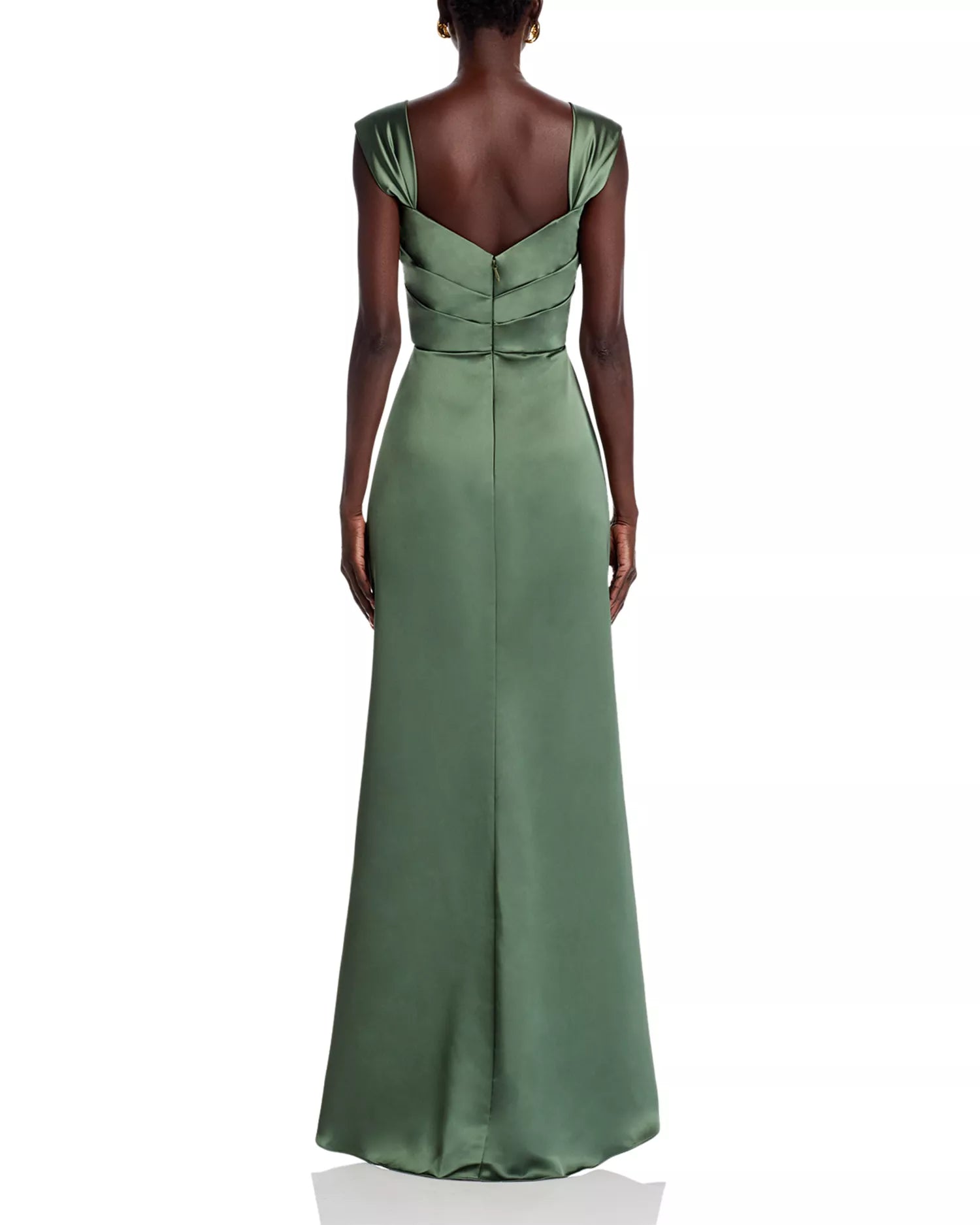 Lustrous Sheath Square Neck Cap Sleeve V Back Floor Length For Adults Prom Dress