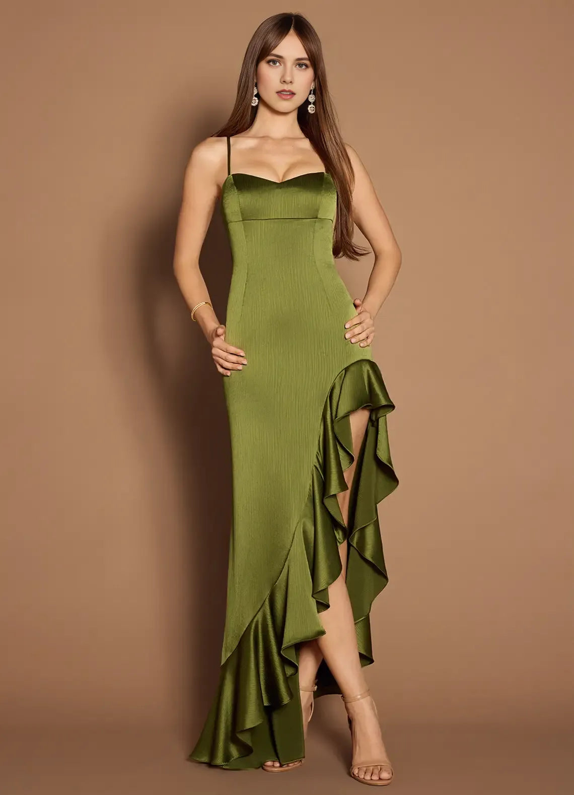 Lustrous Trumpet Sweetheart Neck Sleeveless Open Back High Low For Ladies Prom Dress ﻿