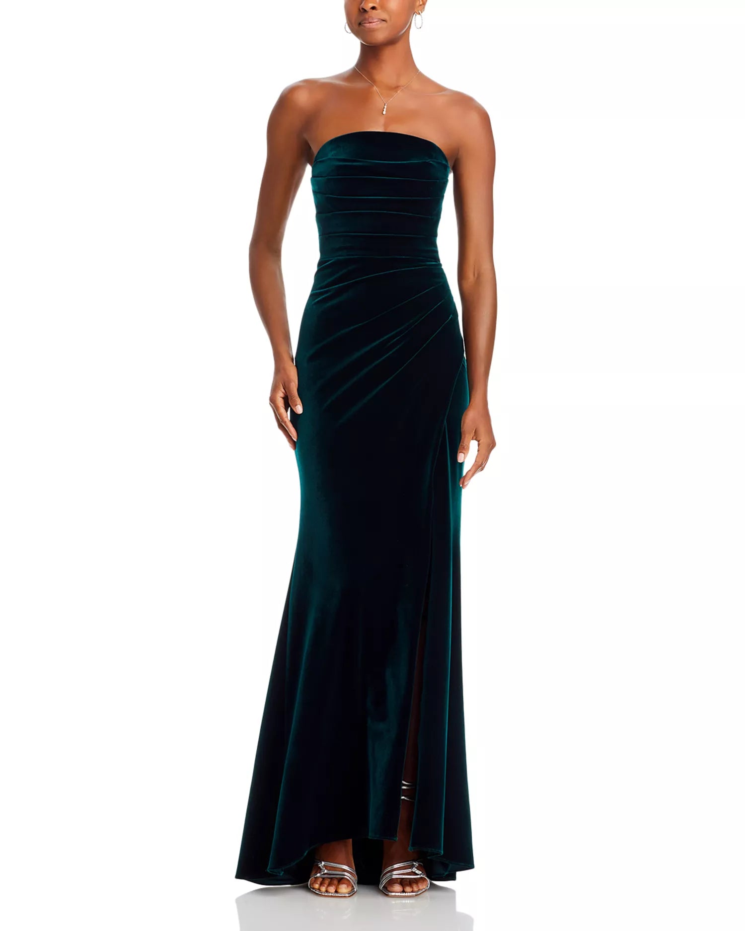 Luxe Mermaid Sweetheart Strapless Ruched Back Floor Length For Women Prom Dress