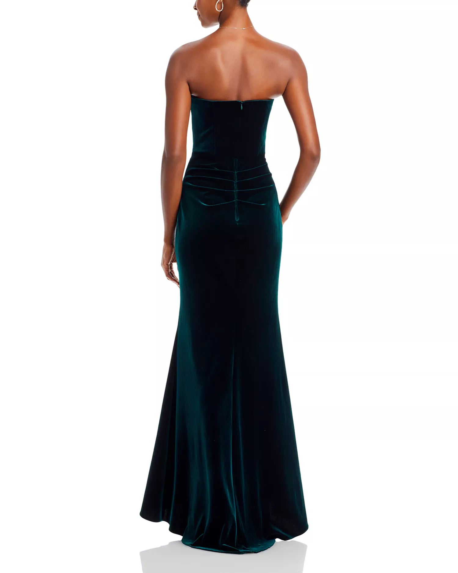 Luxe Mermaid Sweetheart Strapless Ruched Back Floor Length For Women Prom Dress