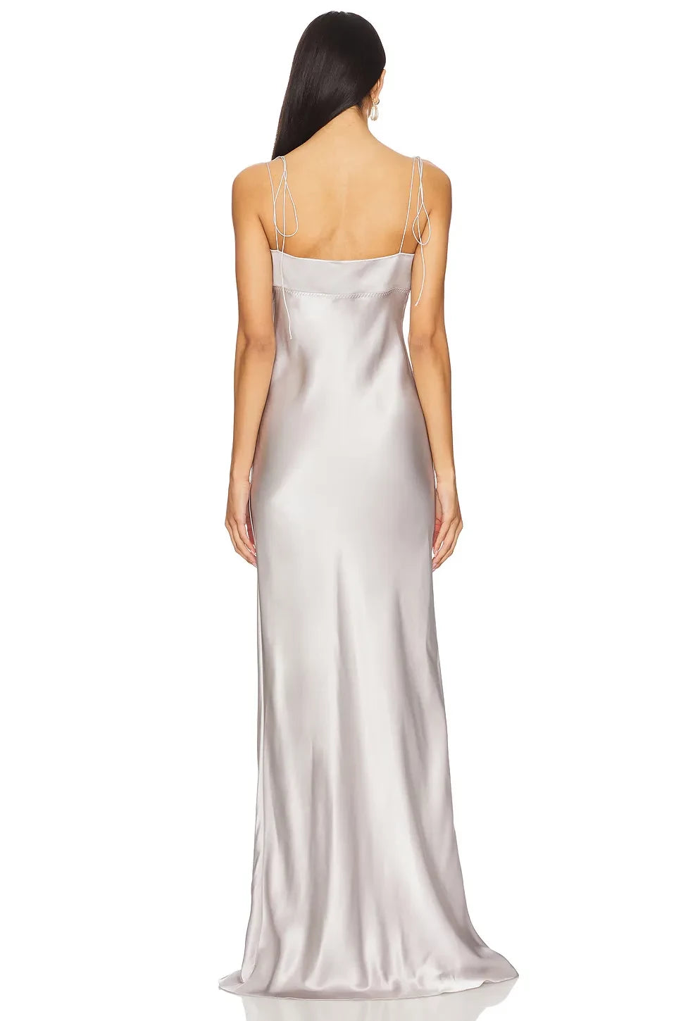 Luxe Sheath Scallop Neck Adjustable Strap Floor Length Prom Dress