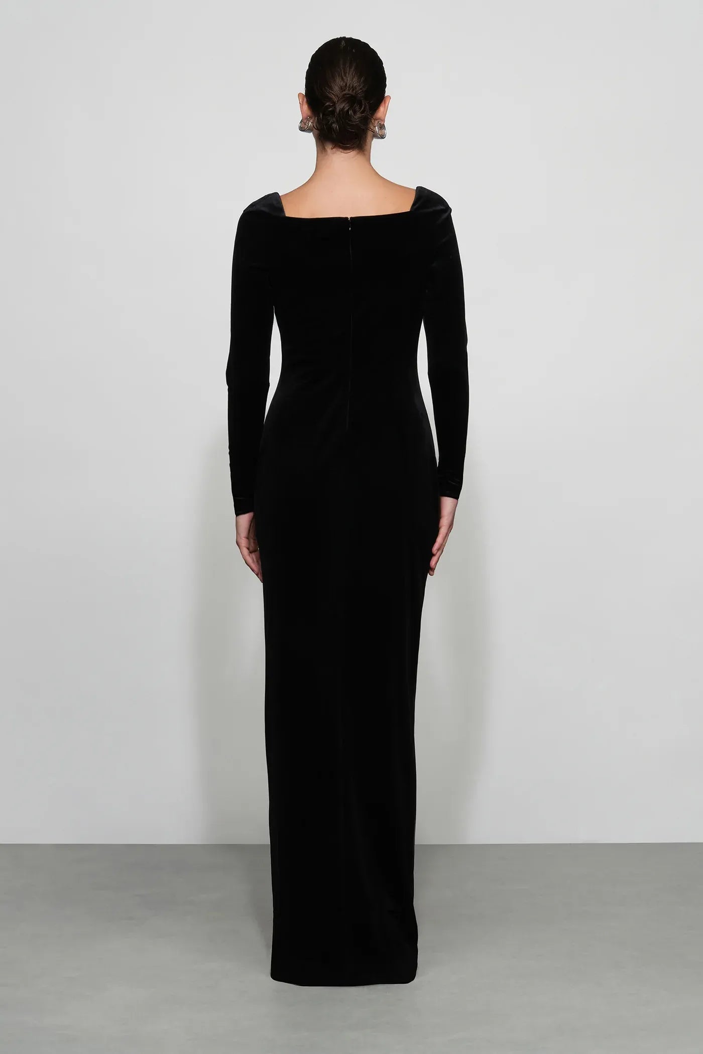 Luxe Sheath Square Neck Long Sleeve Zipper Back Floor Length For Ladies Prom Dress