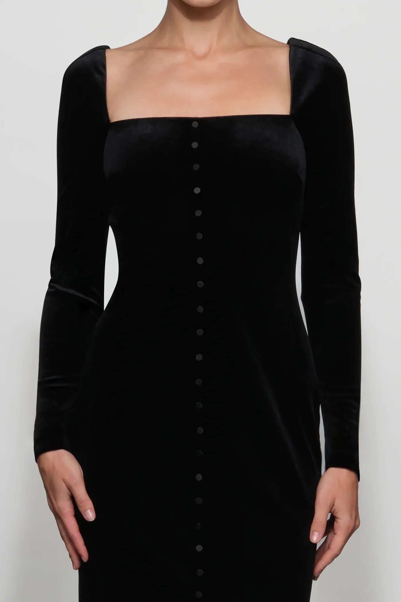 Luxe Sheath Square Neck Long Sleeve Zipper Back Floor Length For Ladies Prom Dress