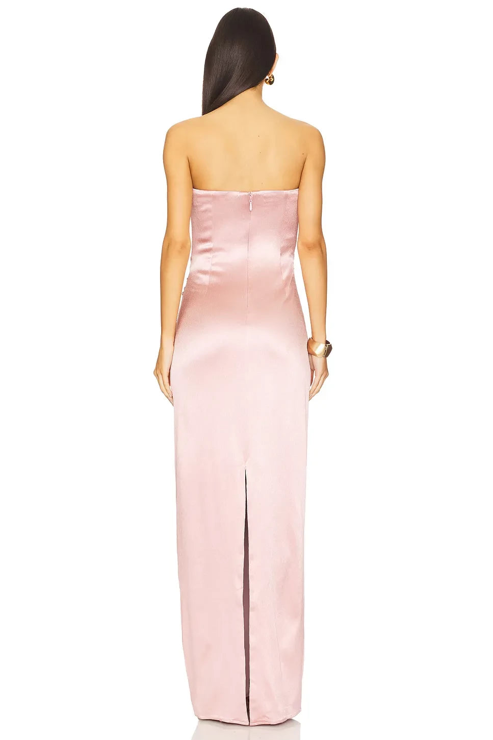 Luxe Sheath Strapless Sleeveless Draped Waist Floor Length Evening Dress