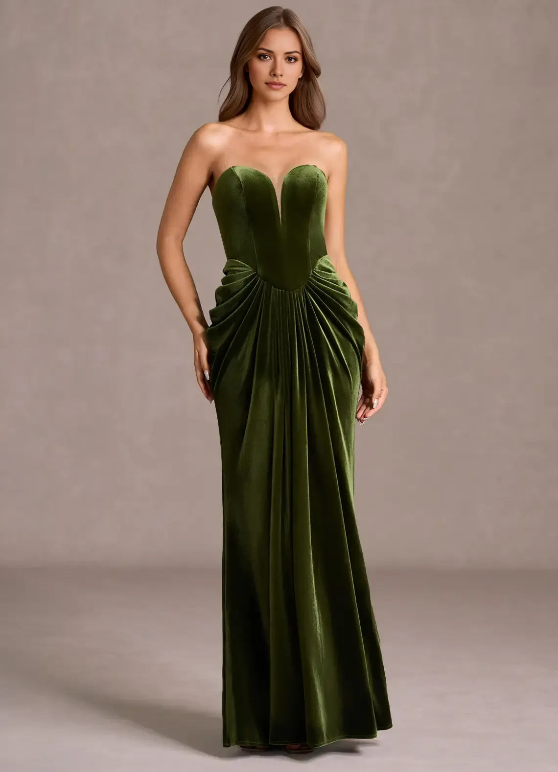 Luxe Trumpet Sweetheart Strapless Open Back Floor Length Female Prom Dress