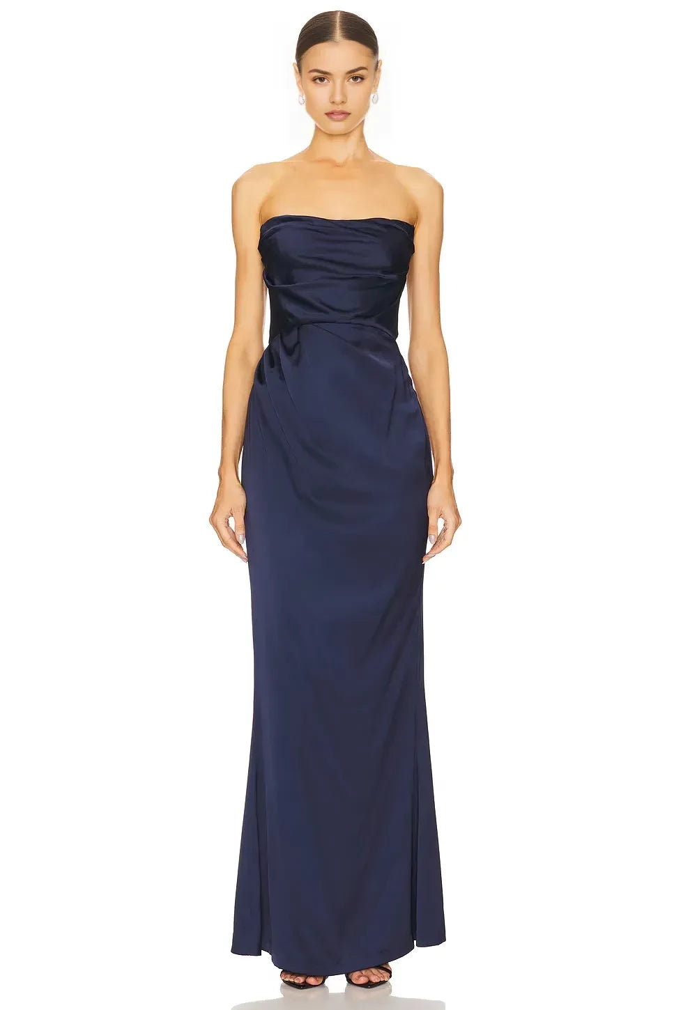 Luxurious Sheath Strapless Sleeveless Open Back Floor Length Evening Dress