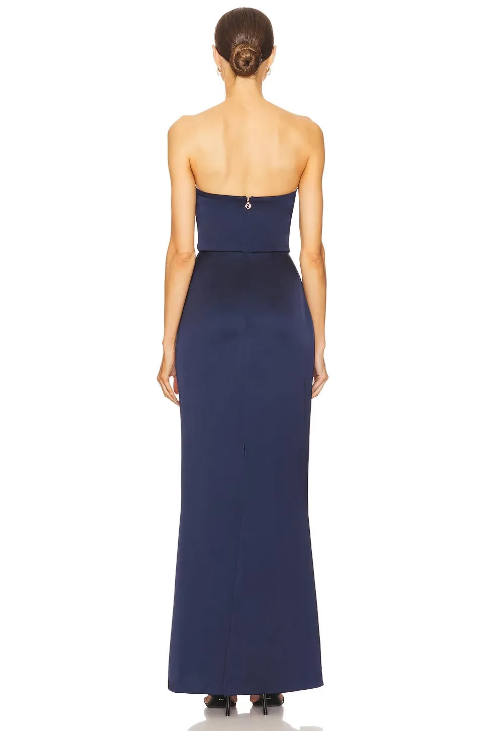 Luxurious Sheath Strapless Sleeveless Open Back Floor Length Evening Dress