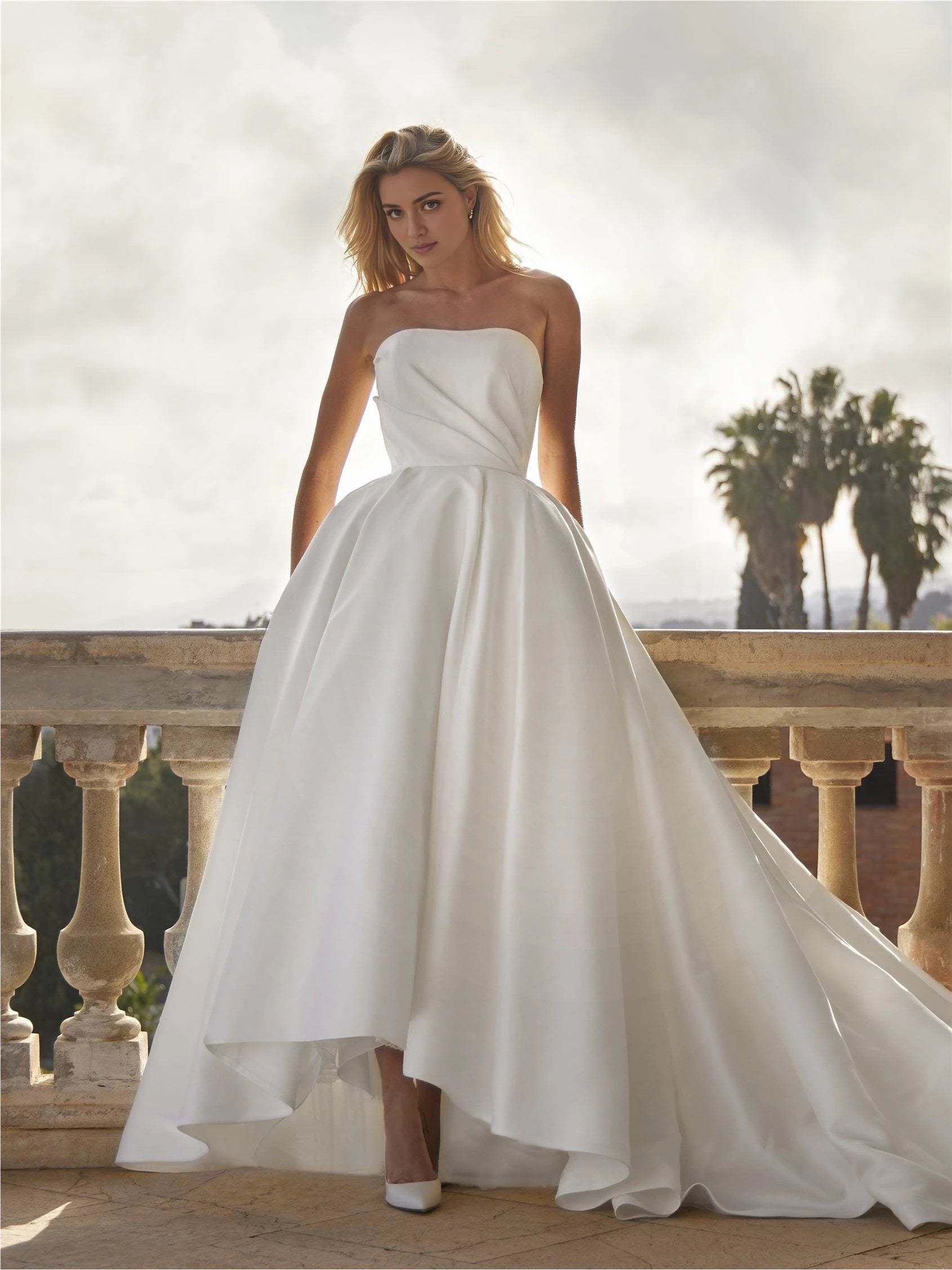 Magnificent Ball Gown Strapless Sleeveless Lace Up Back Floor Length Wedding Dress