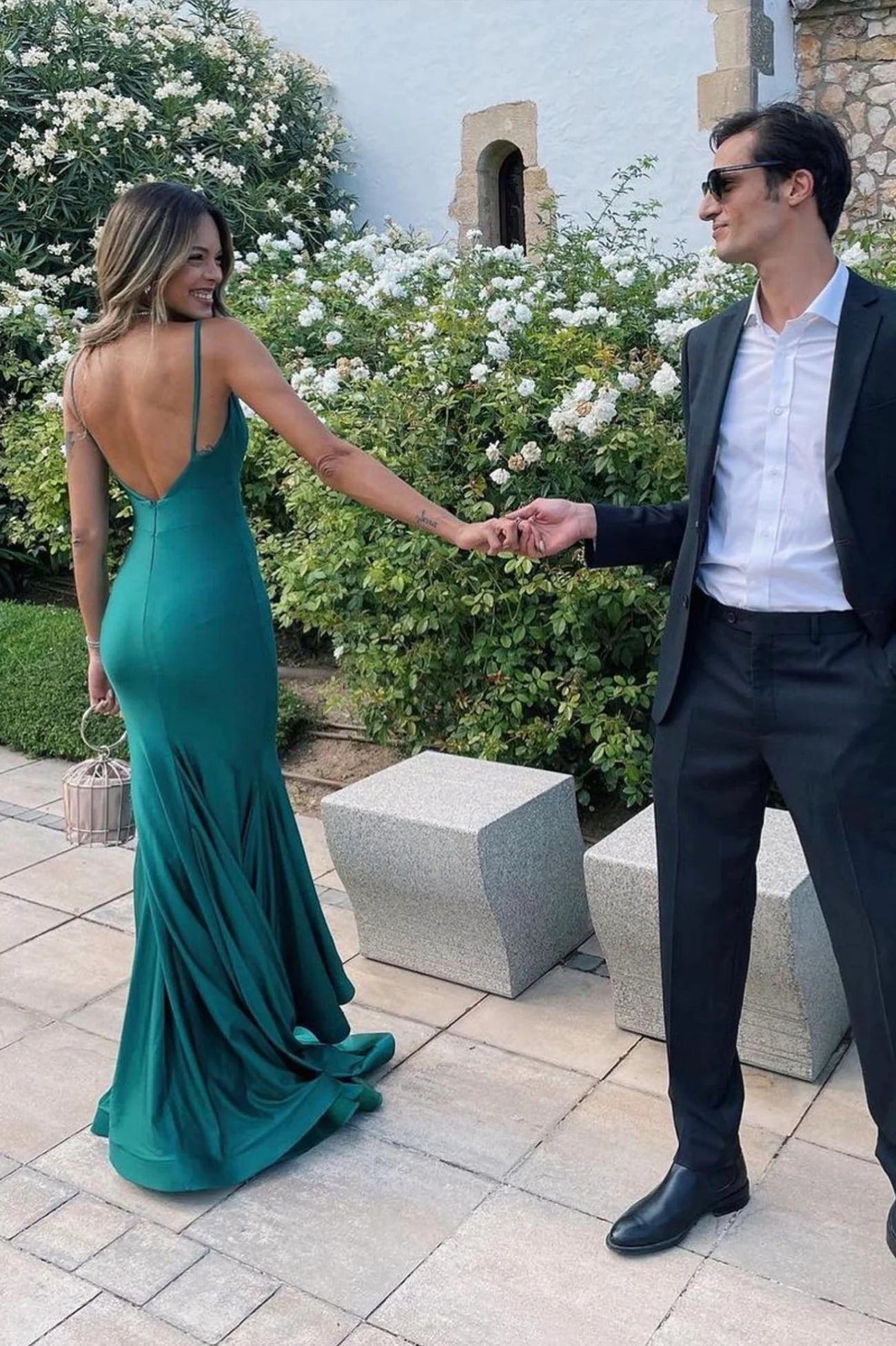 Mermaid Backless Mermaid Satin Long Prom Dresses Party Dresses