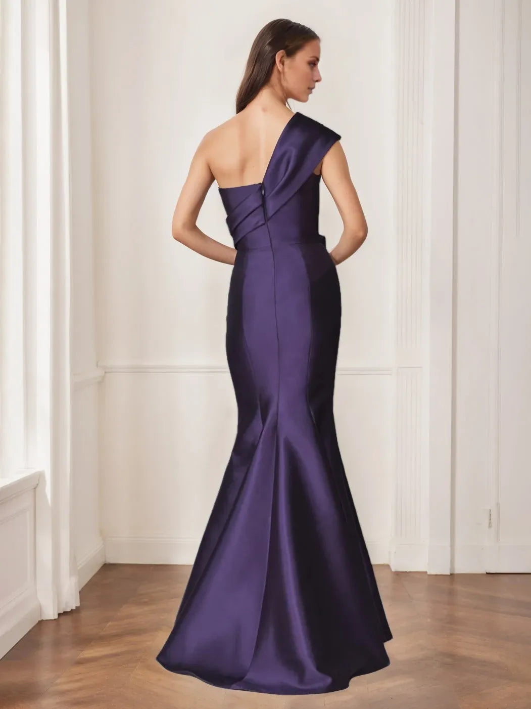 Mermaid One-Shoulder Sleeveless Floor-Length Evening Dresses