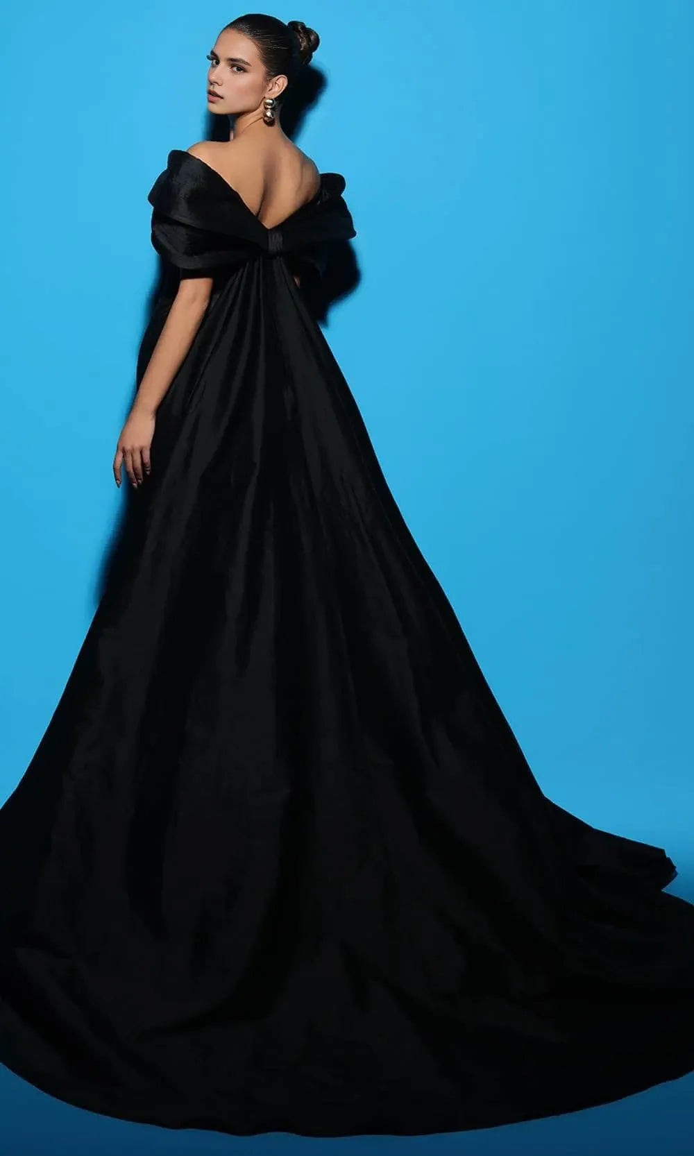 Off Shoulder Sleeveless A-Line Gorgeous Black Floor length Prom Dress For Sale For Women