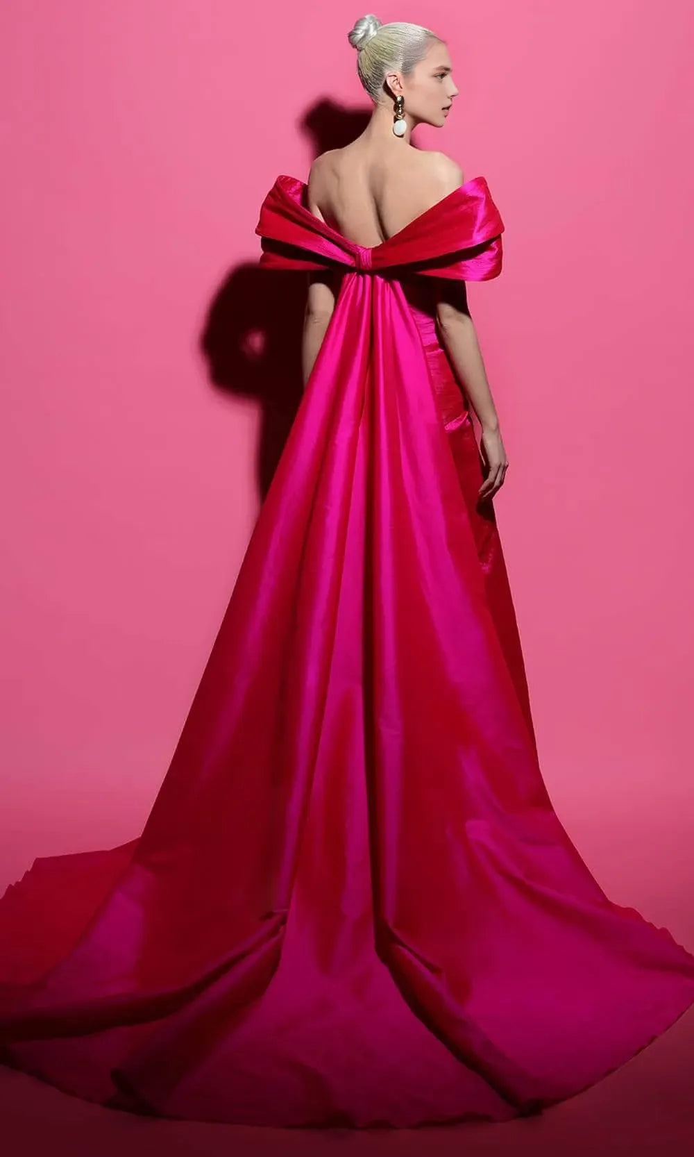 Off Shoulder Sleeveless A-Line Vintage Fuchsia Floor length Prom Dress For Sale For Women