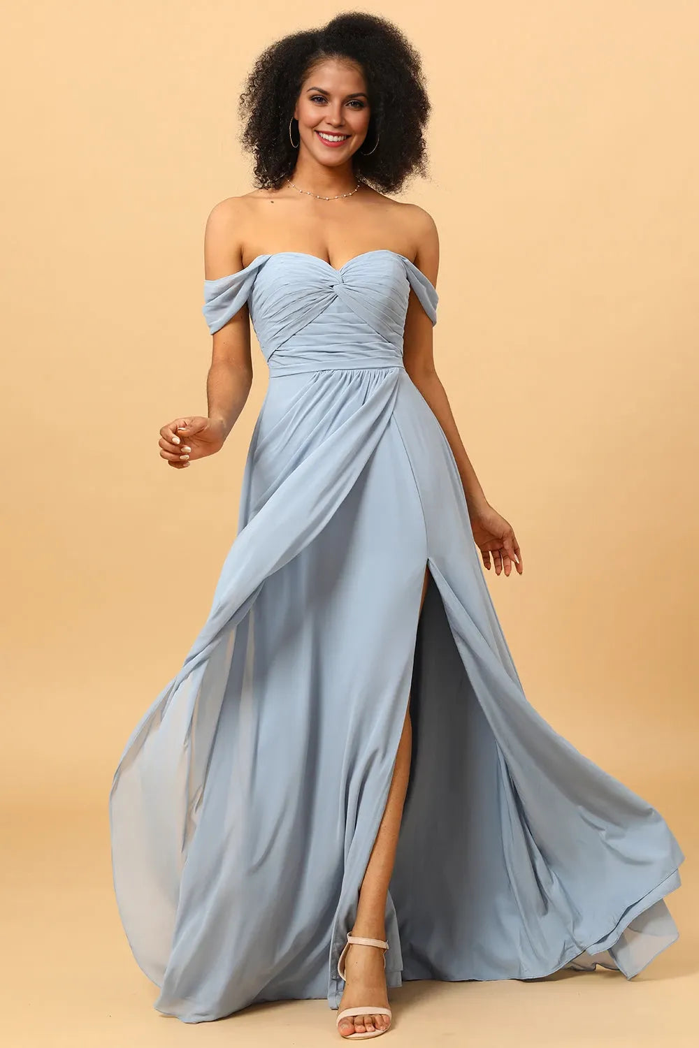 Off Shoulder Sleeveless A-line Enchanting Floor length Party Dress Buy For women