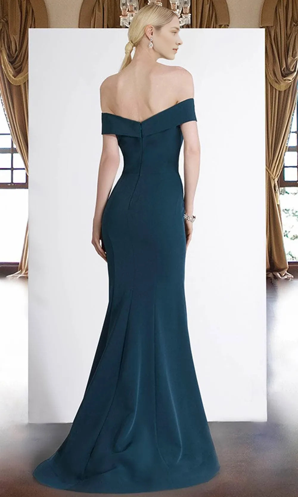 Off Shoulder Sleeveless Mermaid Elegant Off the Floor Length Prom Dress Hot Sale For Adults
