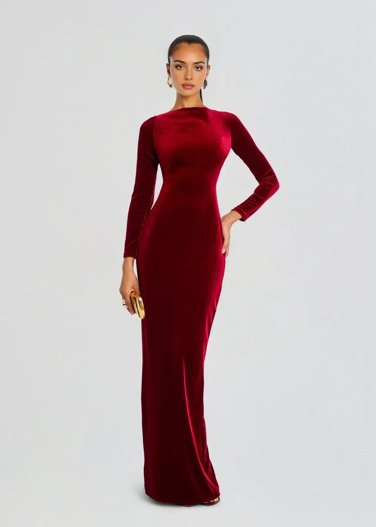 Opulent Sheath Boat Neck Long Sleeve Knot Back Floor Length Plus Size Evening Dress