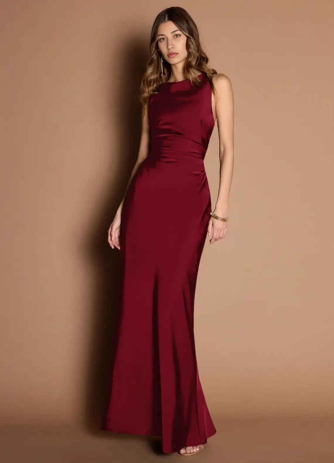 Opulent Trumpet High Neck Sleeveless Cross Back Floor Length For Ladies Prom Dress