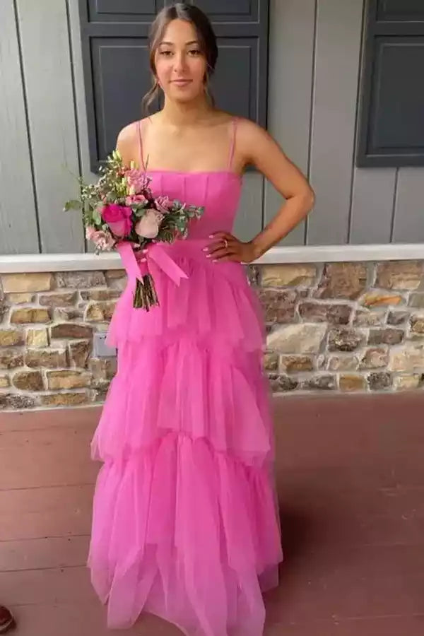 Pink  Strapless prom dress Evening Gown Long Prom Dresses