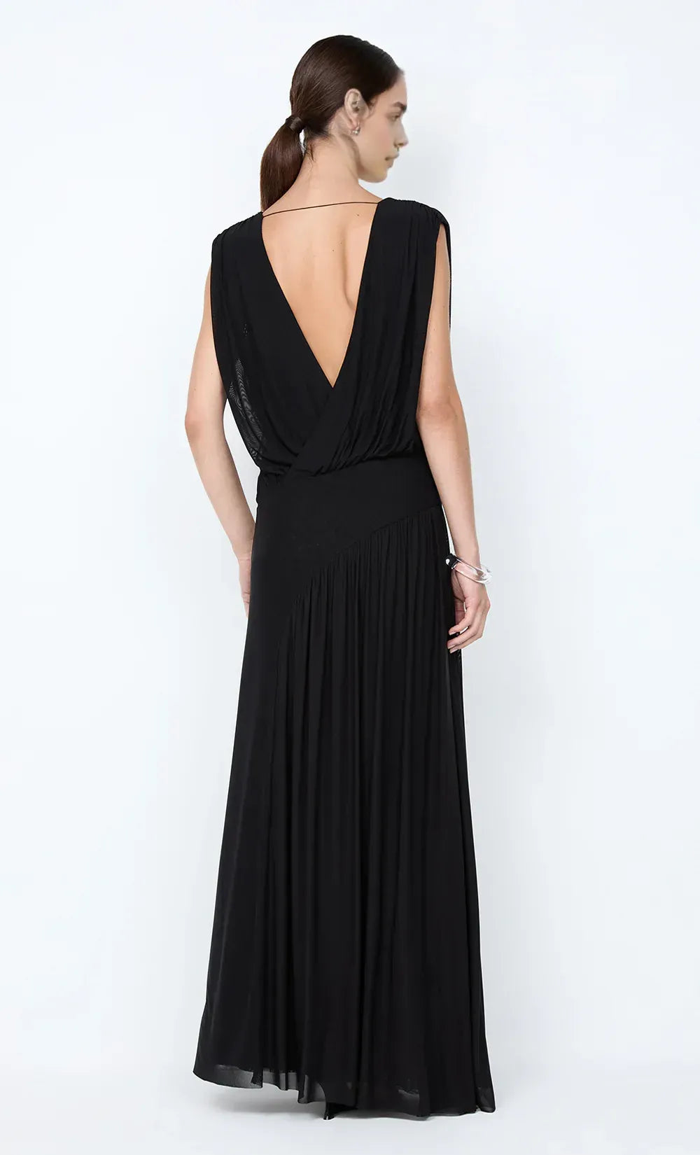 Polished A Line V Neck Sleeveless Deep V Back Floor Length For Sale Evening Dress