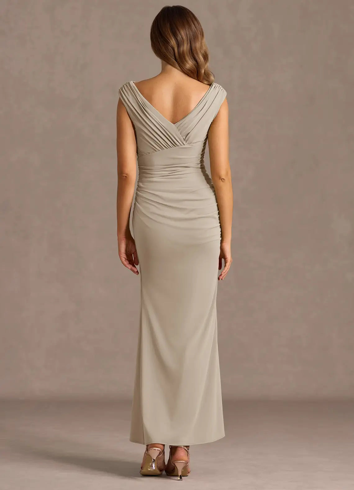 Polished Trumpet Off the Shoulder Cap Sleeve Cross Back Floor Length For Ladies Prom Dress