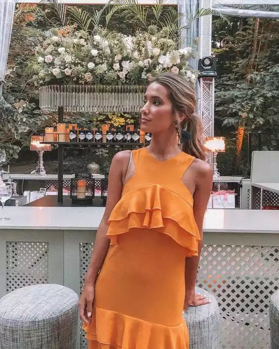 Popular Floor Length sleeveless Prom Dress New Fashion Tiered Evening Dress