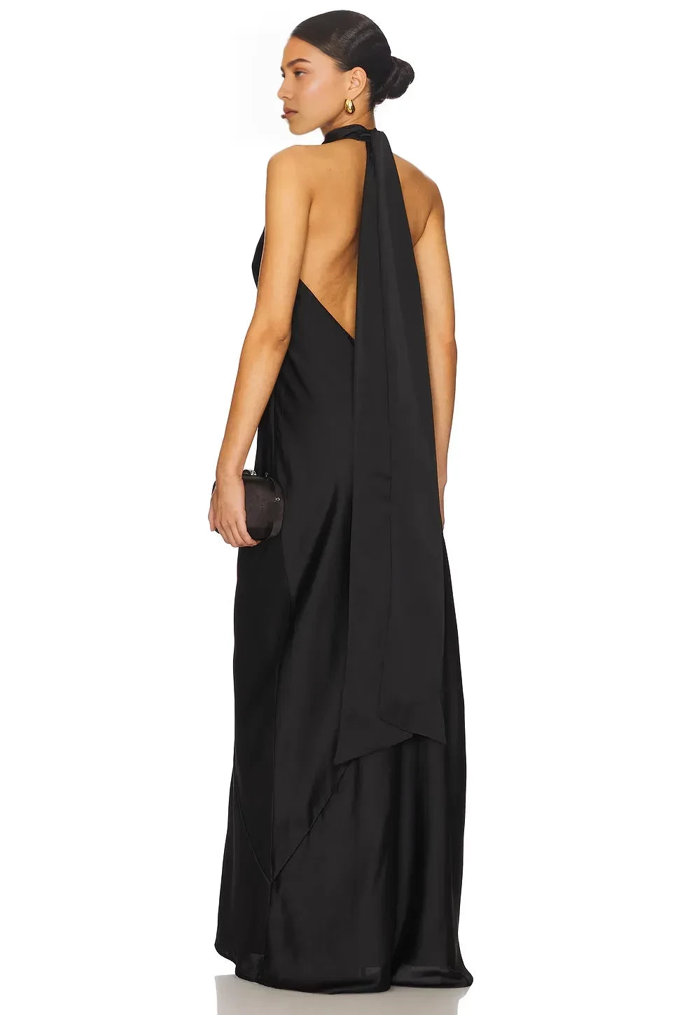 Pretty Sheath Halter Neck Sleeveless Tie Back Floor Length Evening Dress