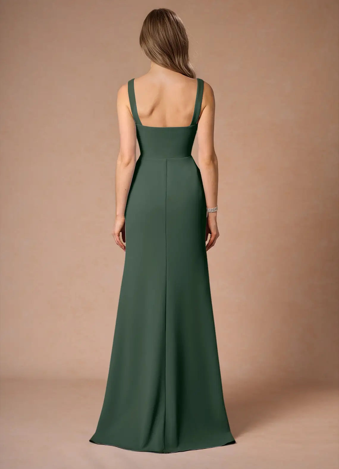 Pretty Sheath Square Neck Sleeveless Open Back Floor Length For Ladies Prom Dress